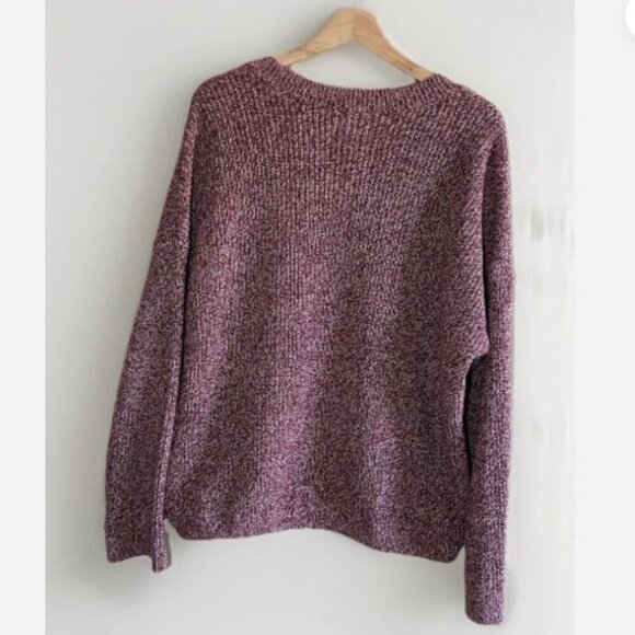 Lou & Grey Marled Drawstring Hem Sweater Burgundy Multi Color Women’s Size XL - Picture 9 of 11